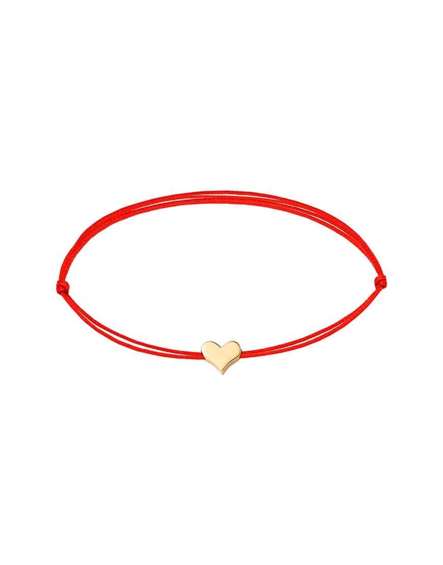 Браслет з червоною ниточкою та сердечком жіночий IVA JEWELRY позолочений One size