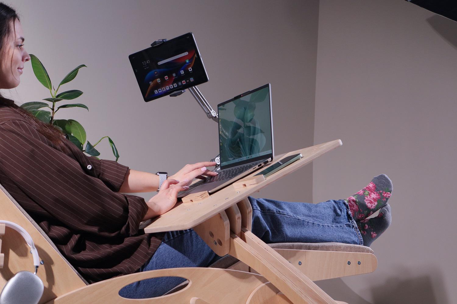 Стіл комп'ютерний трансформер ТО-17 для роботи напів-лежачи та лежачи Натуральний - фото 15 Стіл комп'ютерний трансформер ТО-17 для роботи напів-лежачи та лежачи Натуральний - фото 15