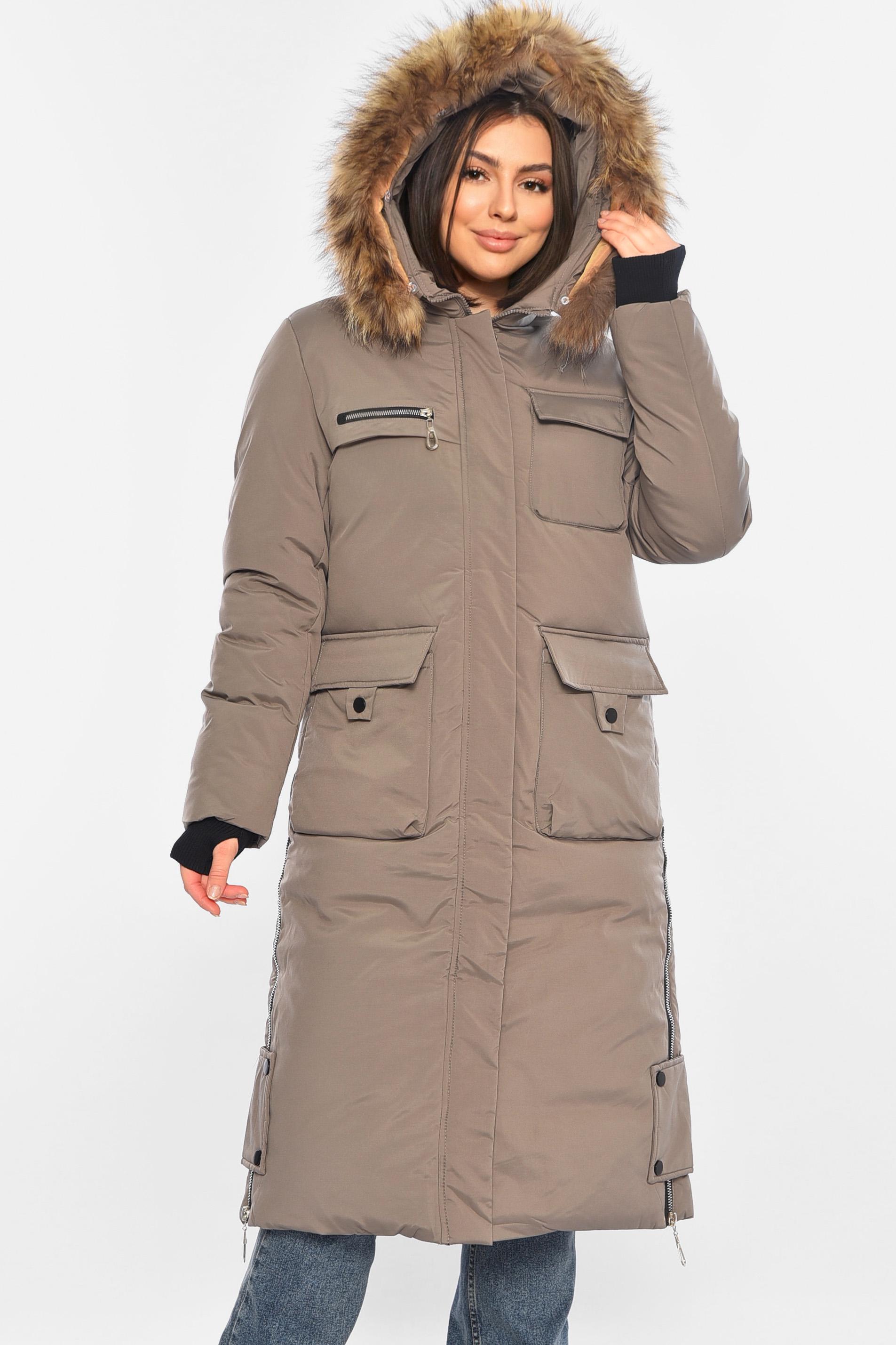 Куртка жіноча подовжена зима L Темно-сірий (196307)