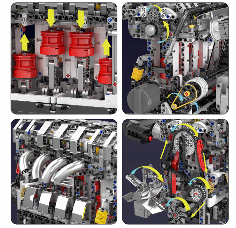 Конструктор детский Mould King TECHNIC Двигатель L4 четырехцилиндровый бензиновый 1787 дет. (22772730) - фото 6 Конструктор детский Mould King TECHNIC Двигатель L4 четырехцилиндровый бензиновый 1787 дет. (22772730) - фото 6