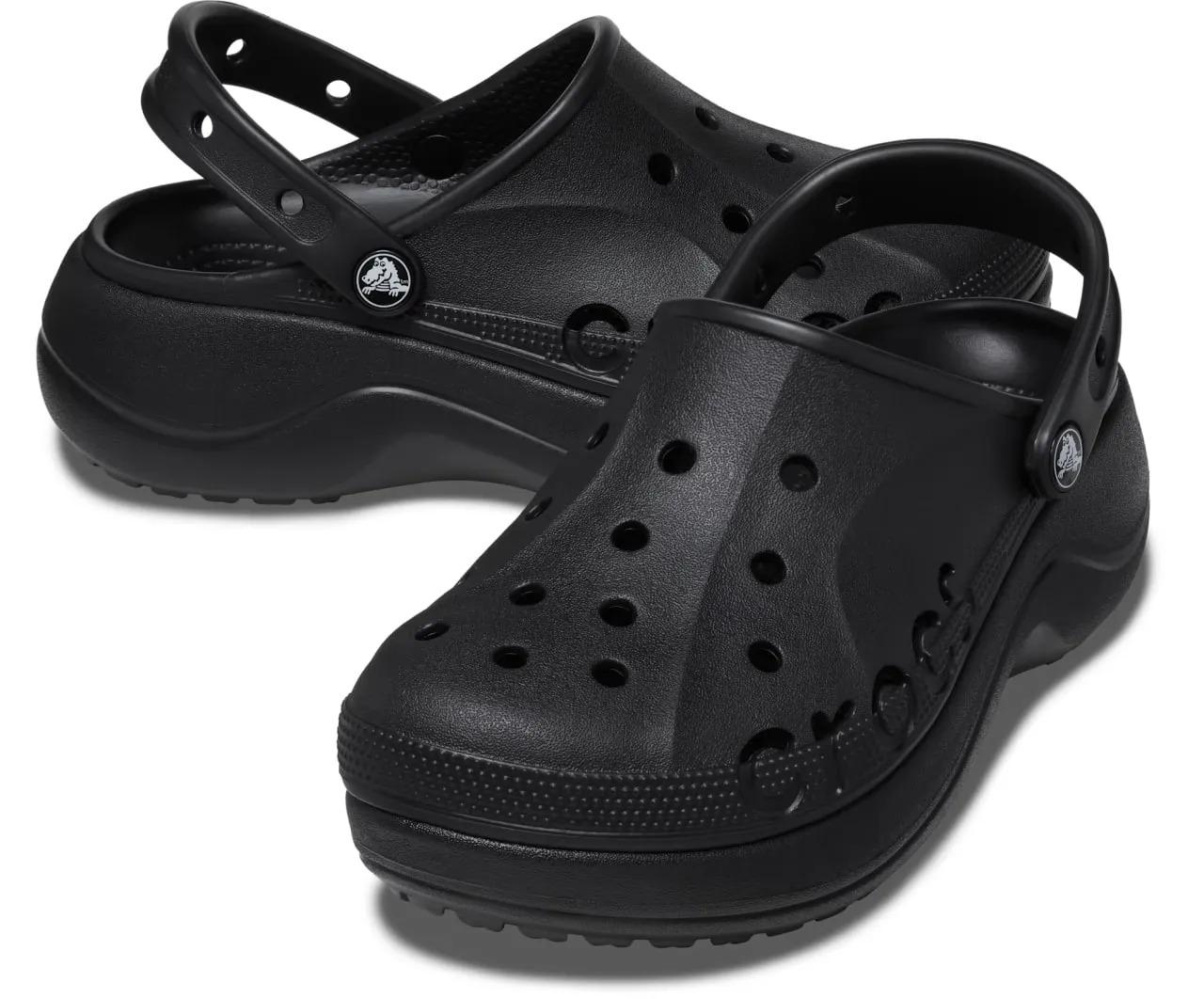 Сабо женские Crocs Baya Platform Clog M7W9 р. 39/25,5 см Black (208186) - фото 3