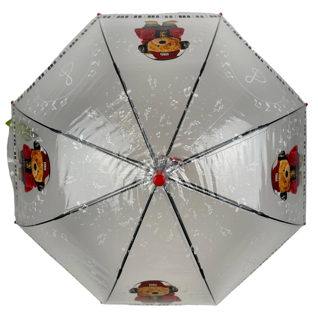 Зонтик-трость детская Rain Proof Мишки Прозрачный/Красный (0272-5) - фото 3 Зонтик-трость детская Rain Proof Мишки Прозрачный/Красный (0272-5) - фото 3
