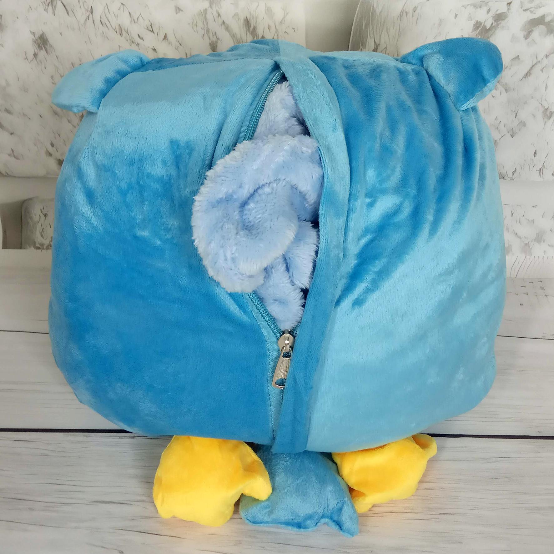 М'яка іграшка Сова Colorful Home з пледом усередині Блакитна (79f9e70d) - фото 3 М'яка іграшка Сова Colorful Home з пледом усередині Блакитна (79f9e70d) - фото 3