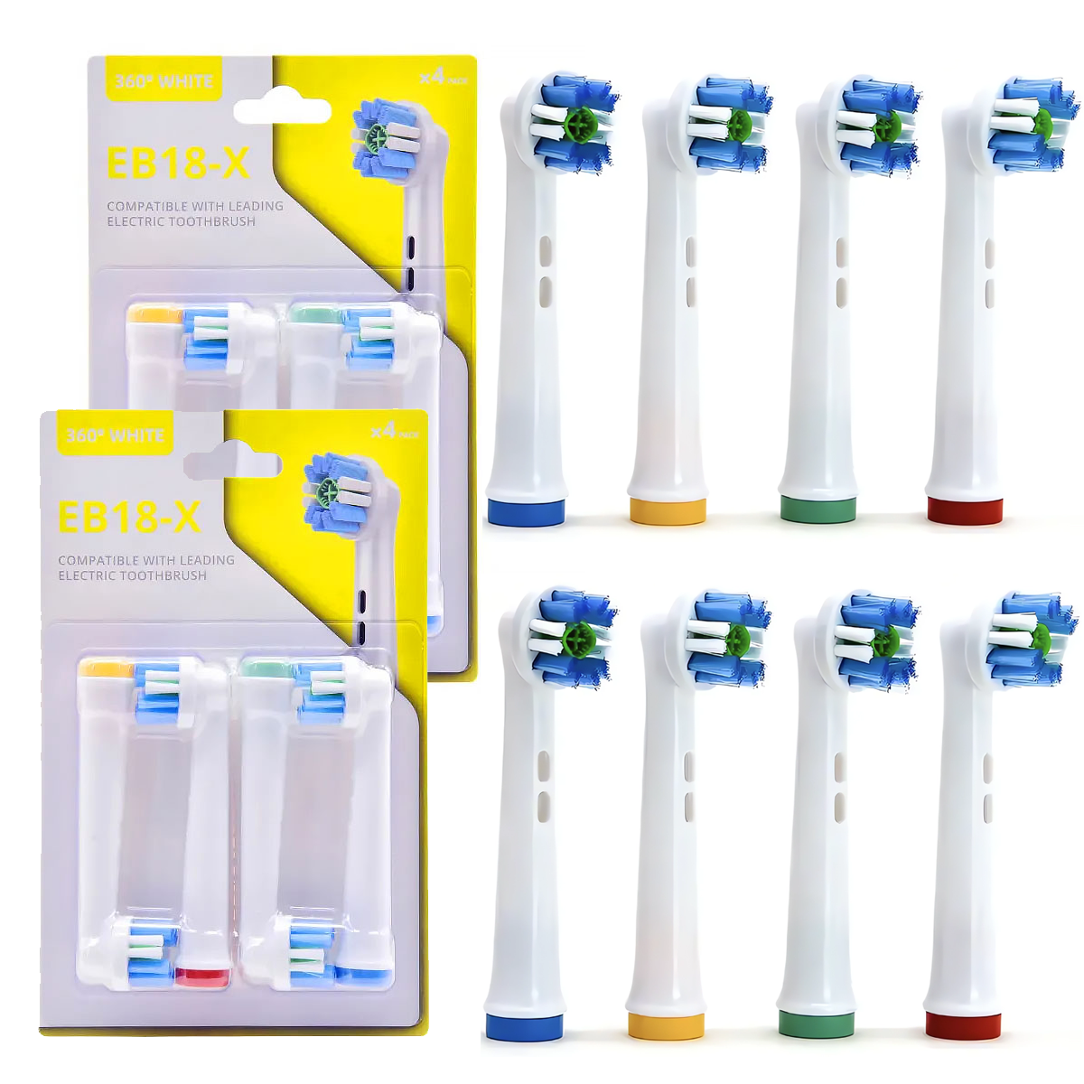 Комплект сменных насадок EB18-X 3d White для зубной щетки Oral B (2183962753) - фото 6