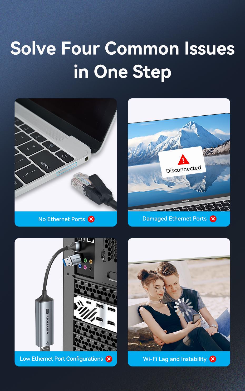 Адаптер сетевой Vention 2.5 гбит/с 0.15 м Серый (CFUHB) - фото 3