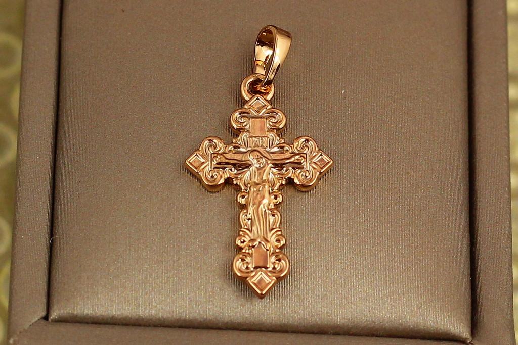 Крестик Xuping Jewelry ажурный 2,5 см Золотистый (2182550577)
