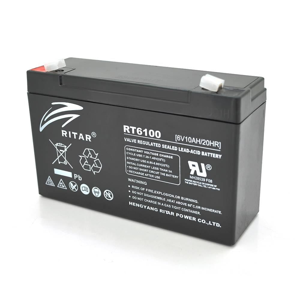 Батарея акумуляторна AGM RITAR RT6100 Case 6V 10Ah Q10 99 150x50x93 мм Black (28349)