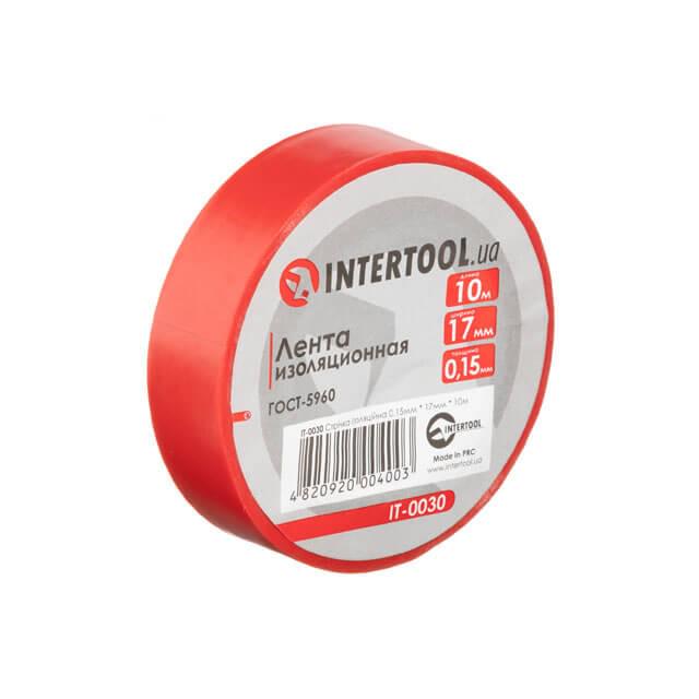 Стрічка ізоляційна Intertool 0,15x17 мм 10 м Червоний (IT-0030)