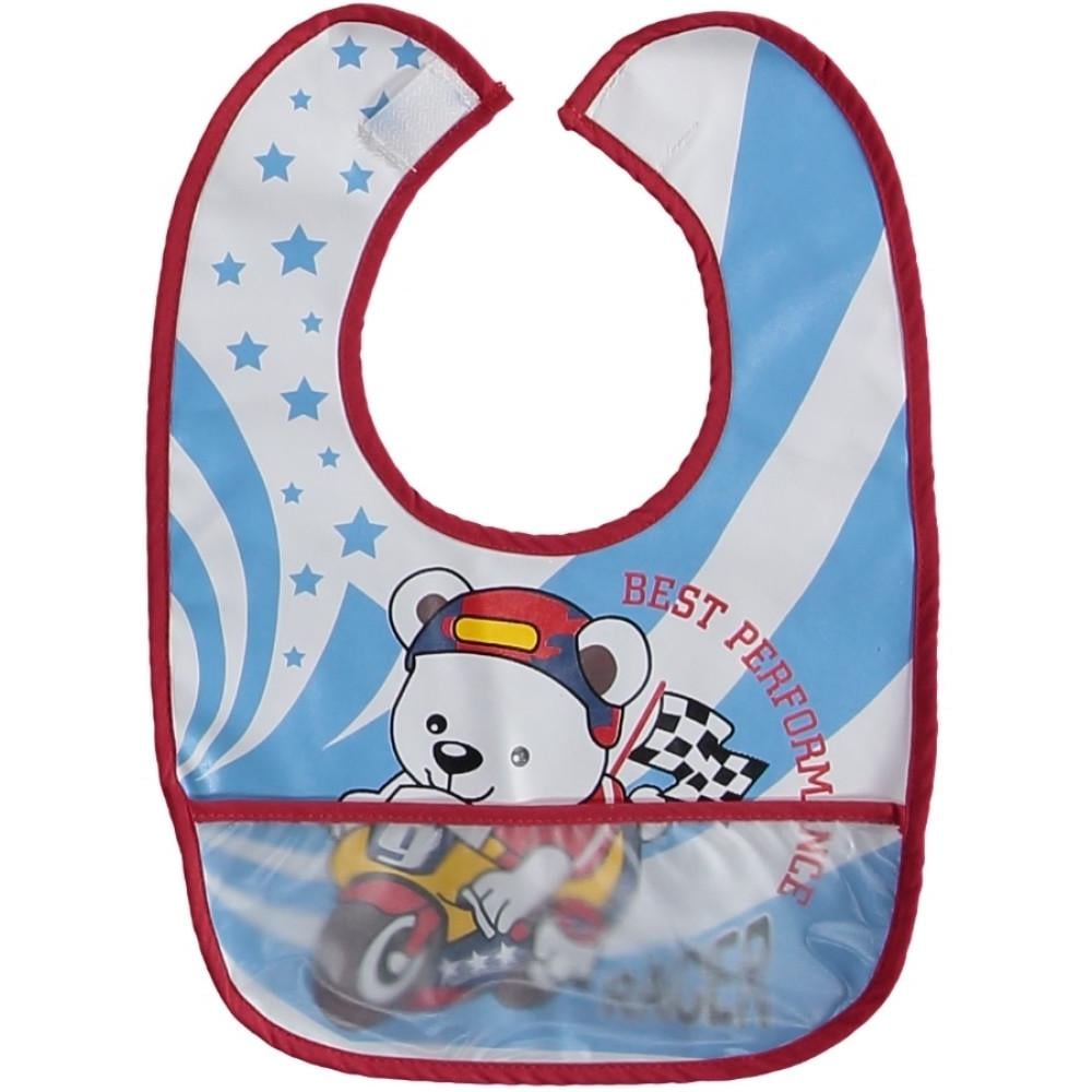 Слинявчик на липучці Babytone Racer для хлопчиків Блакитно-червоний (318089k)