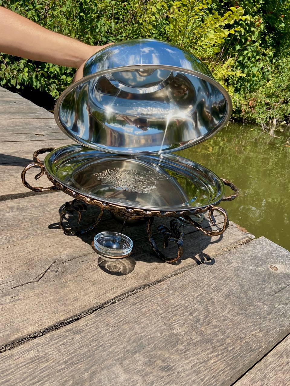 Садж для подачі шашлику кований із соусницями 28 см - фото 9 Садж для подачі шашлику кований із соусницями 28 см - фото 9