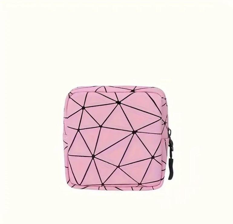 Косметичка-органайзер женская Pink abstraction для гигиенических средств 13х13х3,5 см Розовый (2353975518)