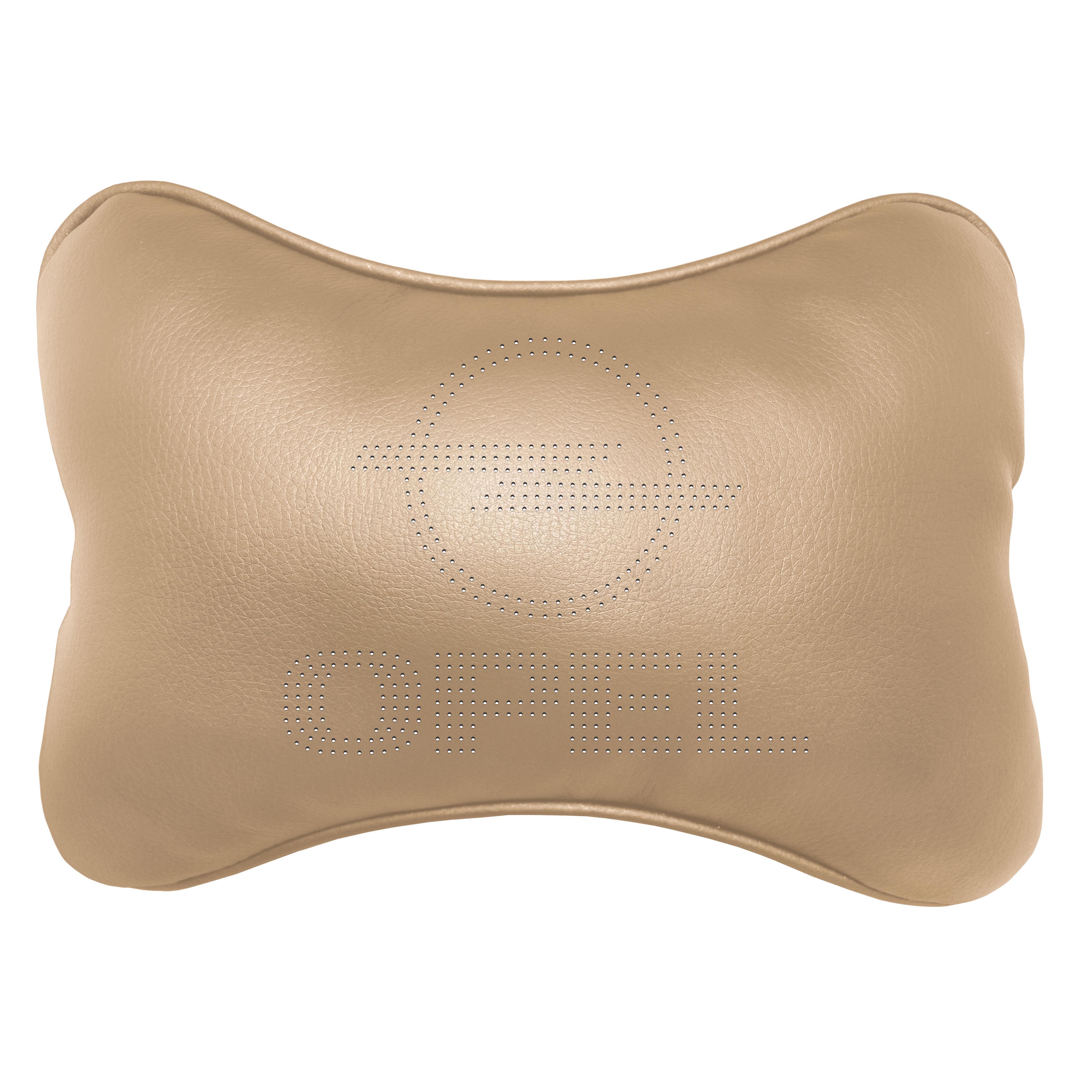 Подушка автомобильная Avtolife Opel для шеи из экокожи Бежевый (AVT-LBE-11) - фото 1 Подушка автомобильная Avtolife Opel для шеи из экокожи Бежевый (AVT-LBE-11) - фото 1