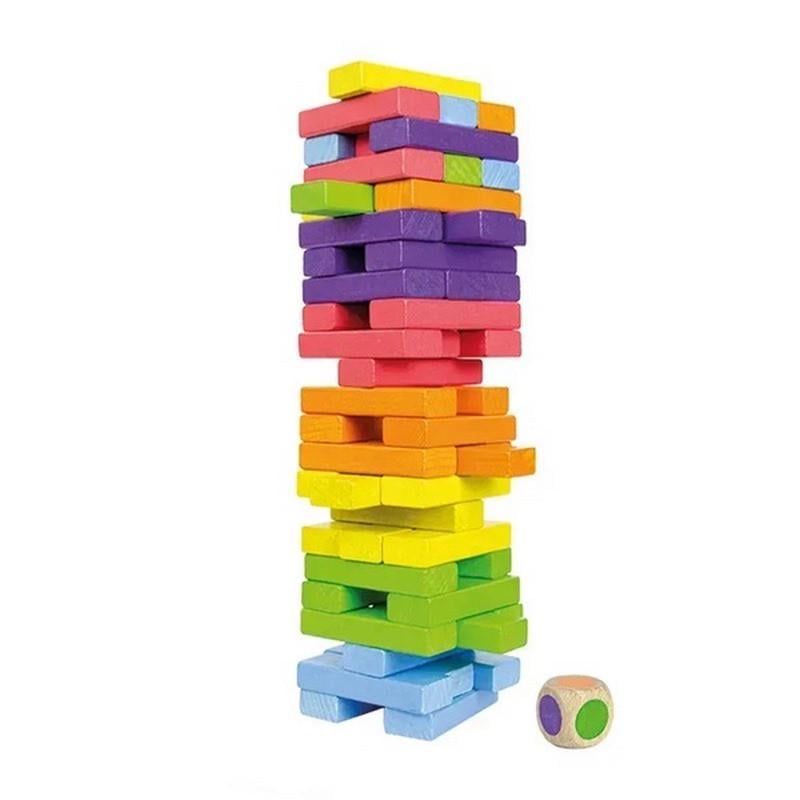 Игра настольная Igroteco Башня-балансир Дженга с кубиком (SR-113-N-929)