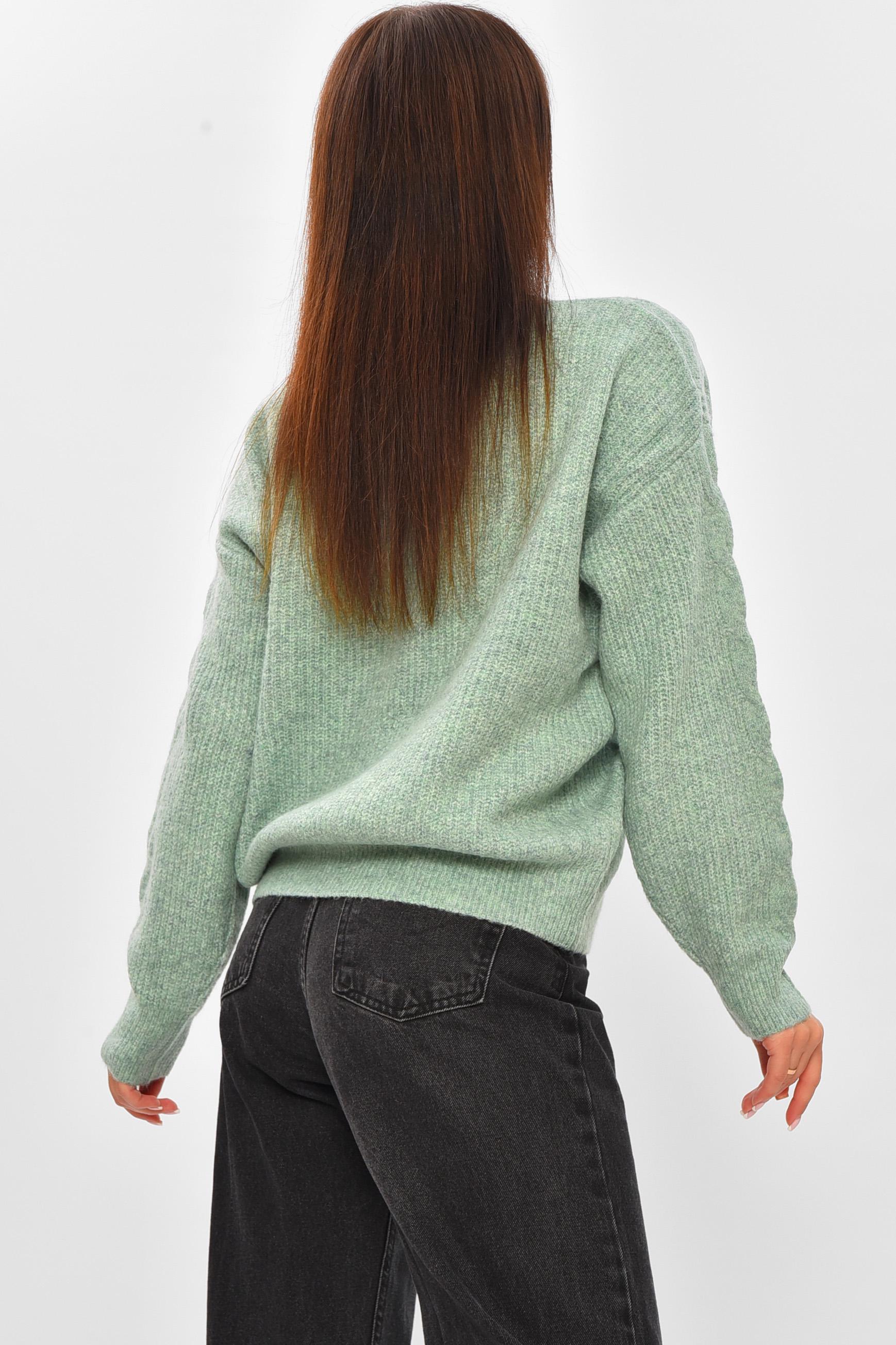 Светр жіночий 206604 однотонний M-XL М'ятний (206604_!335393_44-48) - фото 3 Светр жіночий 206604 однотонний M-XL М'ятний (206604_!335393_44-48) - фото 3