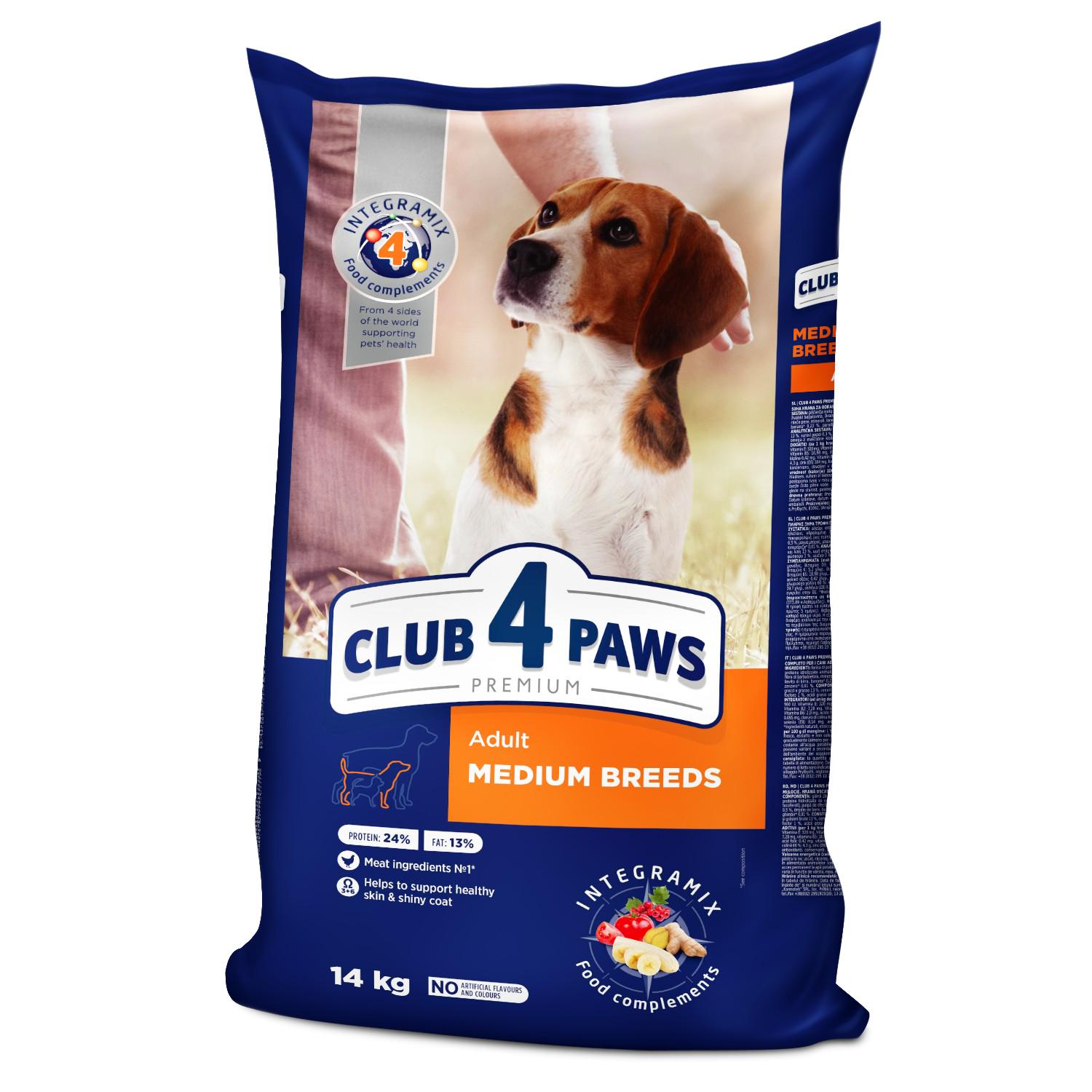 Сухий корм для собак середніх порід Club 4 Paws з куркою 14 кг (4820215366328)