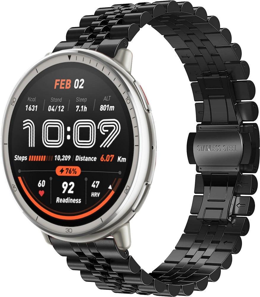 Браслет металевий Stech для Amazfit Active 2 Round Black (42108-2B)