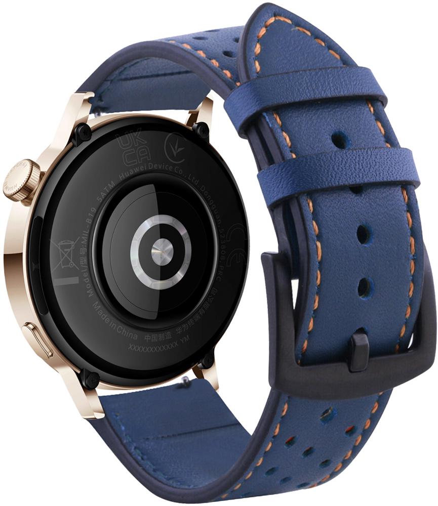 Ремешок кожаный Classico для Huawei Watch GT3 42 мм Blue (26264-28) - фото 2 Ремешок кожаный Classico для Huawei Watch GT3 42 мм Blue (26264-28) - фото 2
