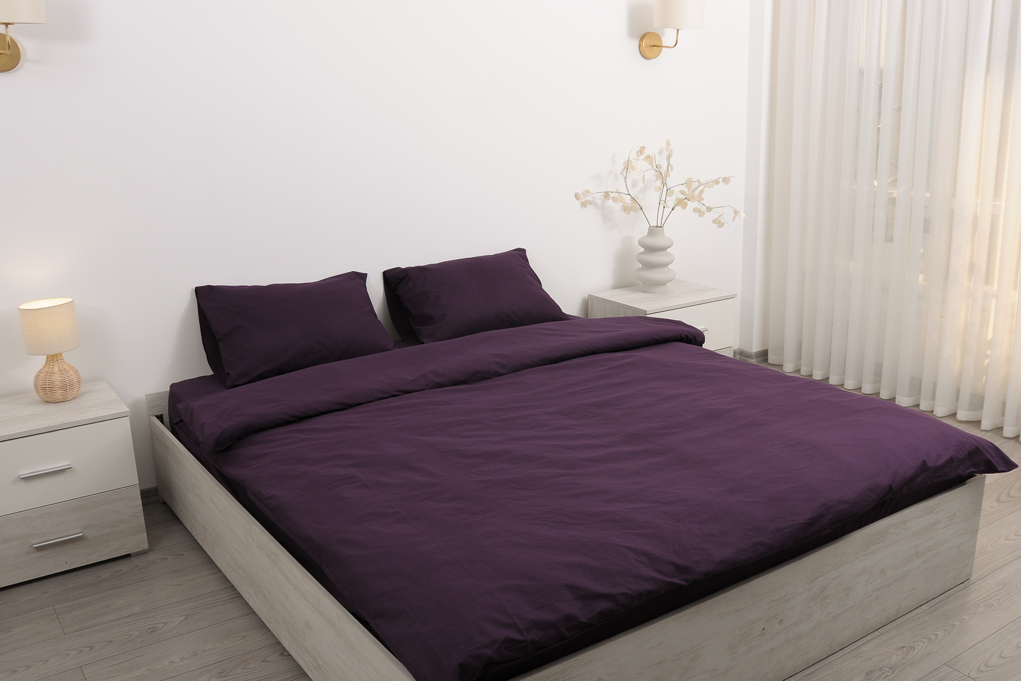 Комплект постельного белья семейный Amore Glux-1065 бязь Баклажановий (KPB-As-GLux-1065(50x70)_) - фото 6 Комплект постельного белья семейный Amore Glux-1065 бязь Баклажановий (KPB-As-GLux-1065(50x70)_) - фото 6