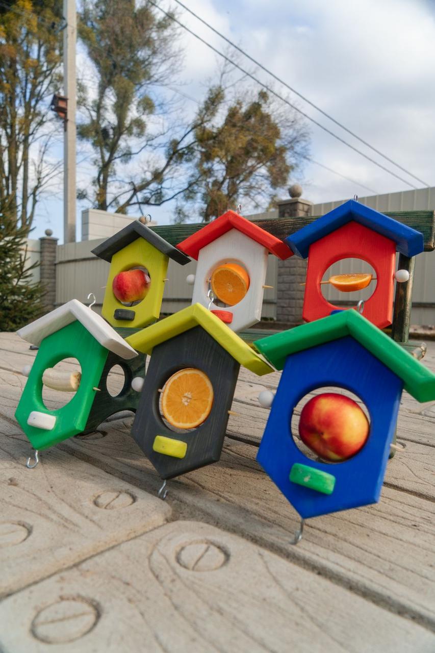 Кормушка для птиц Экзотик из дерева 250х160х70 мм Антрацит - фото 4 Кормушка для птиц Экзотик из дерева 250х160х70 мм Антрацит - фото 4