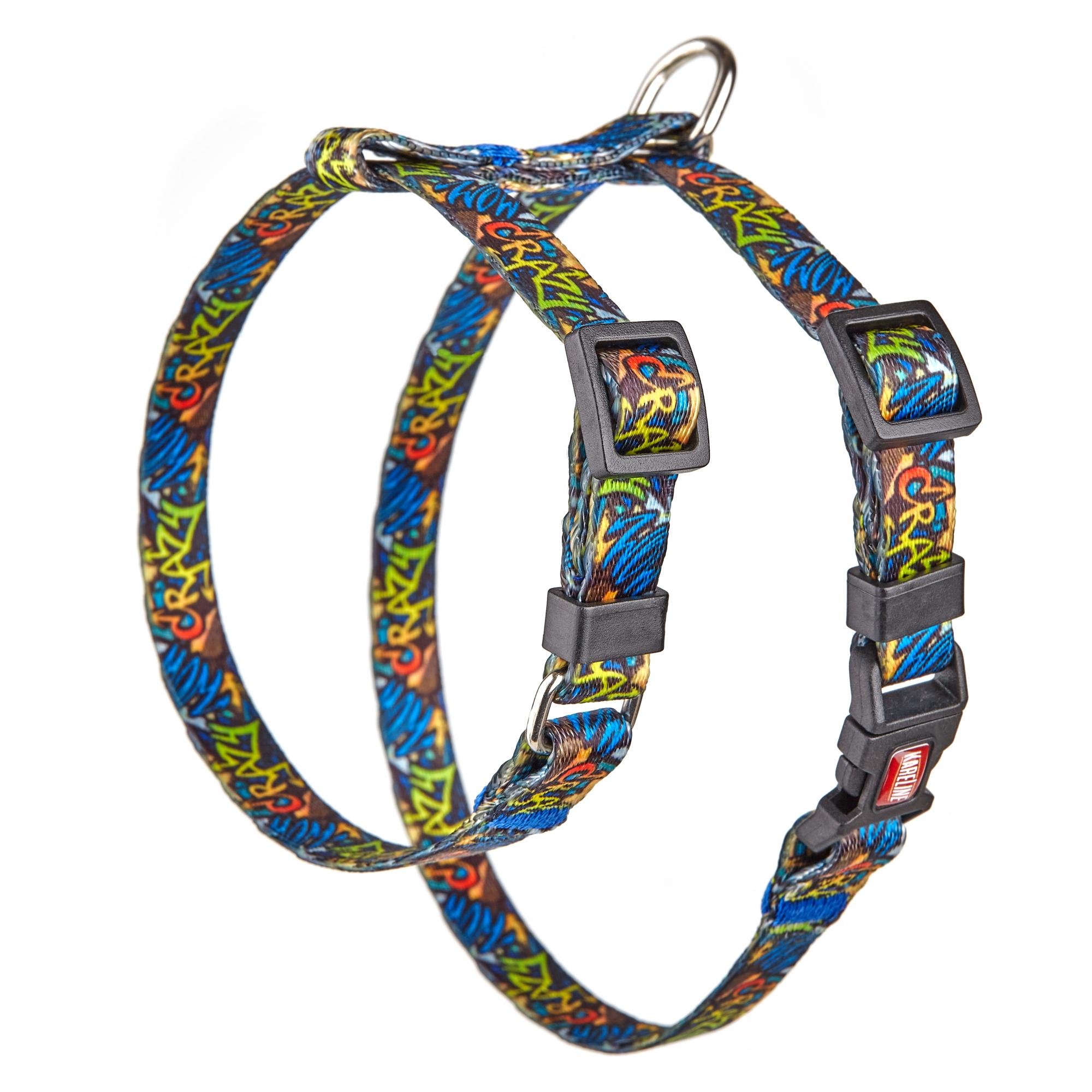 Шлея KareLine CRAZY з нейлону з візерунком та пластиковою пряжкою 10 мм А 200-270 мм В 260-320 мм (0855/5) - фото 1 Шлея KareLine CRAZY з нейлону з візерунком та пластиковою пряжкою 10 мм А 200-270 мм В 260-320 мм (0855/5) - фото 1