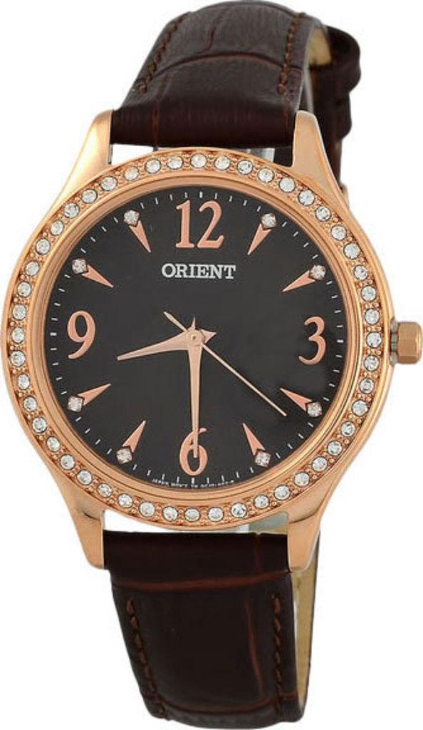 Наручний годинник жіночий Orient Dressy FQC10004T з сталевим корпусом WR 30 м Коричневий (3142429141)