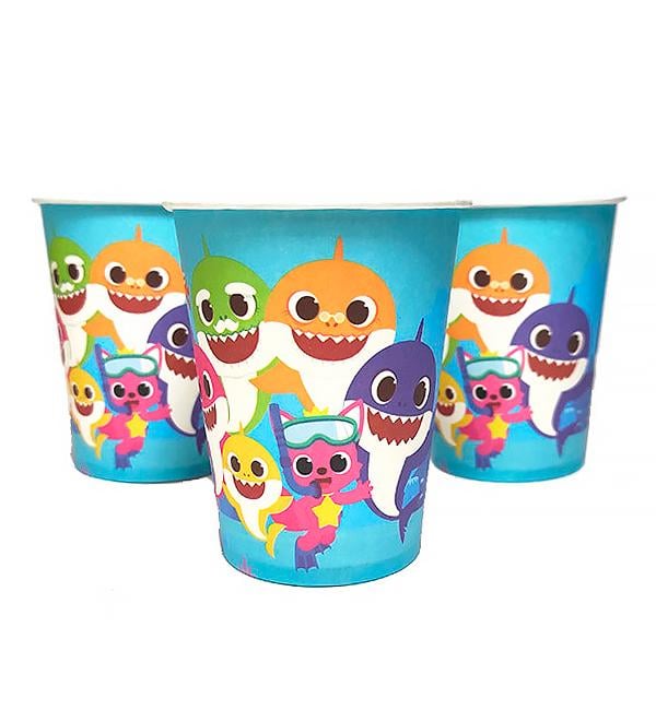 Бумажные стаканы Baby shark 10 шт. 250 мл Бумажные стаканы Baby shark 10 шт. 250 мл