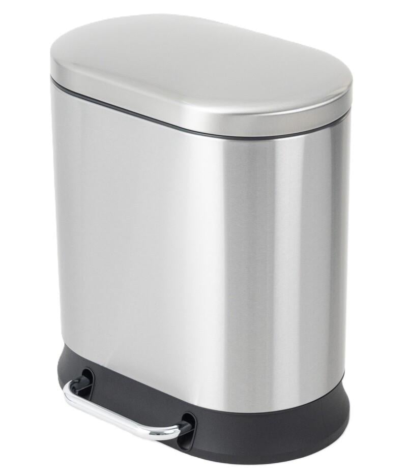 Мусорное ведро овальное MIXXUS Premium Strong-TC0105 SS Color с плавным закрыванием 5 л Нержавеющая сталь - фото 2