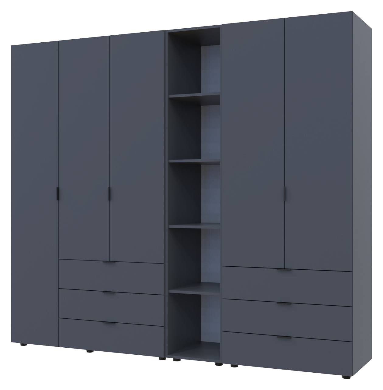 Комплект шкафов для одежды Doros Гелар 231,9х49,5х203,4 см 3 шт. Графит (DRS-011159)