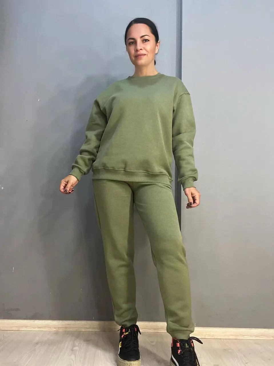 Свитшот женский PEPPER MINT 24-14 базовый простой удлиненный оверсайз M Хаки (947) - фото 6 Свитшот женский PEPPER MINT 24-14 базовый простой удлиненный оверсайз M Хаки (947) - фото 6