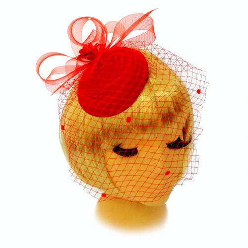 Шляпка Кейт с вуалью Seta Decor 17-746RD Шляпка Кейт с вуалью Seta Decor 17-746RD