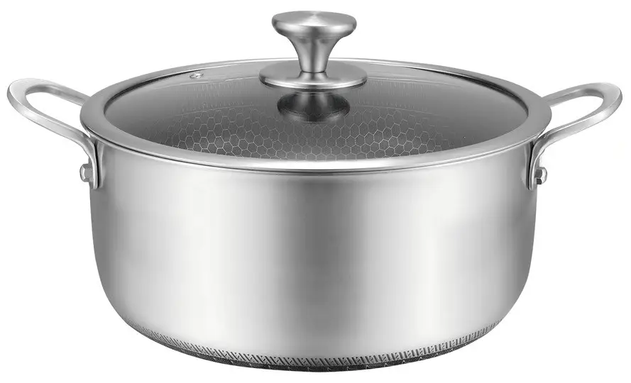 Кастрюля со стеклянной крышкой из нержавеющей стали Edenberg EB-17055 6 л 24 см (LO-05910)