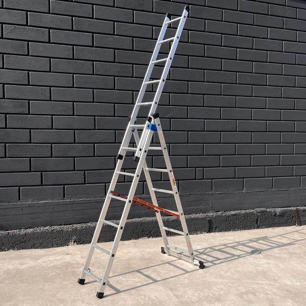 ᐉ Лестница алюминиевая трехсекционная Техпром 3х7 ступенек • Купить в ...