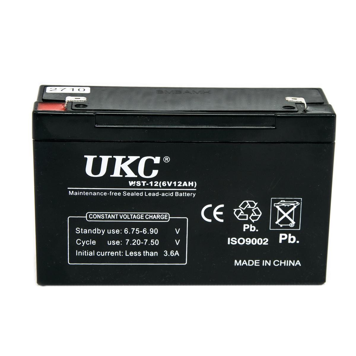 Акумулятор UKC WST-12 6V 12 Ah Чорний (1009042-Black) - фото 1