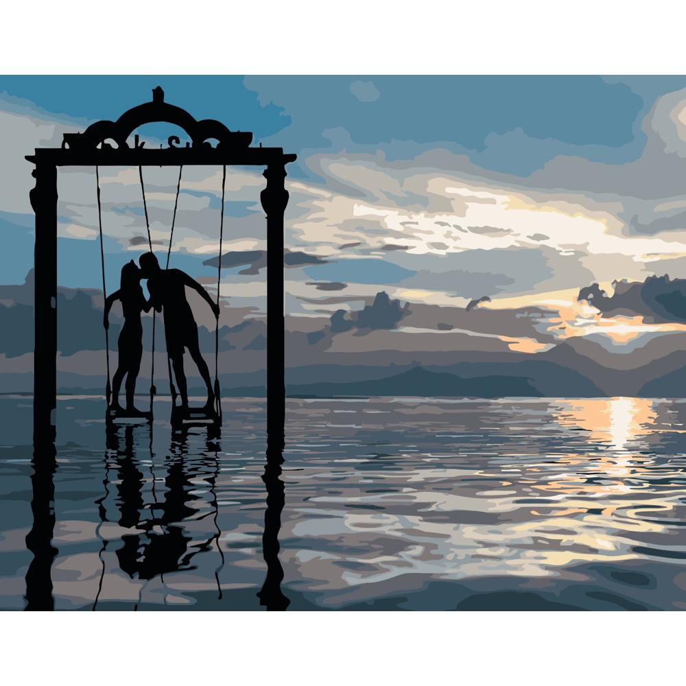 Картина по номерам Strateg Премиум Качели влюбленных 40х50 см (DY100)