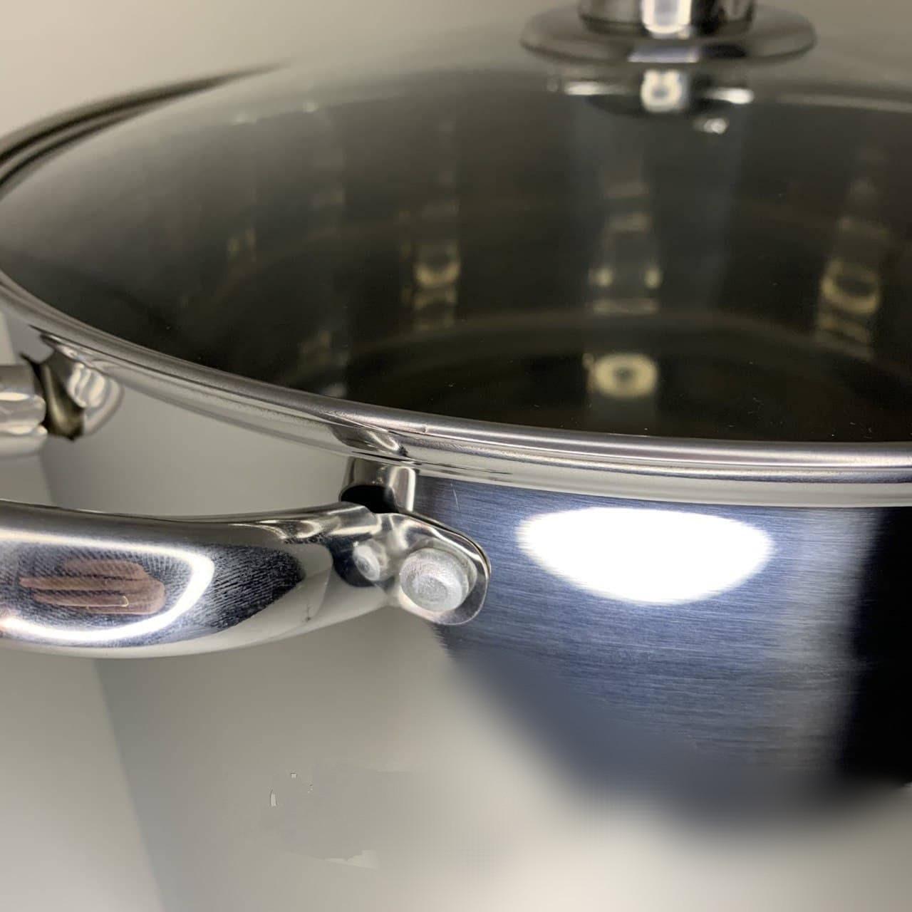 Кастрюля из нержавеющей стали со стеклянной крышкой 15,5 л ø 30 см - фото 2 Кастрюля из нержавеющей стали со стеклянной крышкой 15,5 л ø 30 см - фото 2