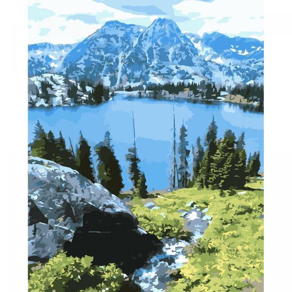 Картина по номерам Strateg Горный глаз 40х50 см в термопакете (VA-3213-mt)