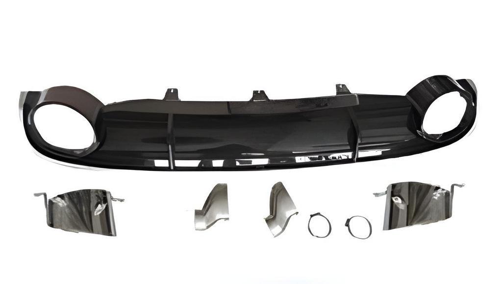 Диффузор задний с насадками RS-Style 2010-2014 GT Tuning для Audi A7 2010-2018 гг. ABS-пластик Черный (131906)