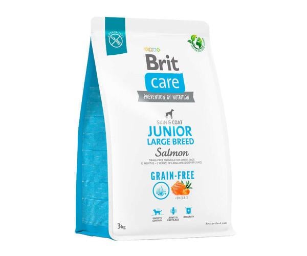 Корм сухой беззерновой Brit Care с лососем для молодых собак крупных пород 3 кг (52014)