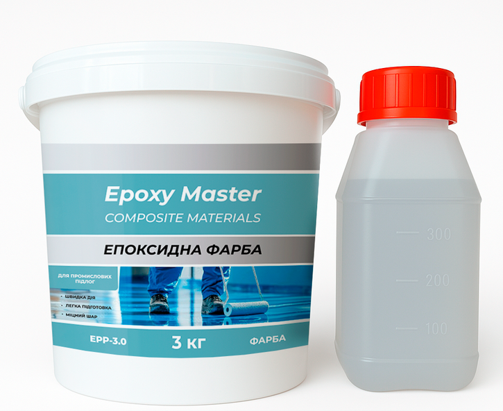 Краска эпоксидная для промышленных полов 3 кг Голубой (EPP-3.0Light Blue)