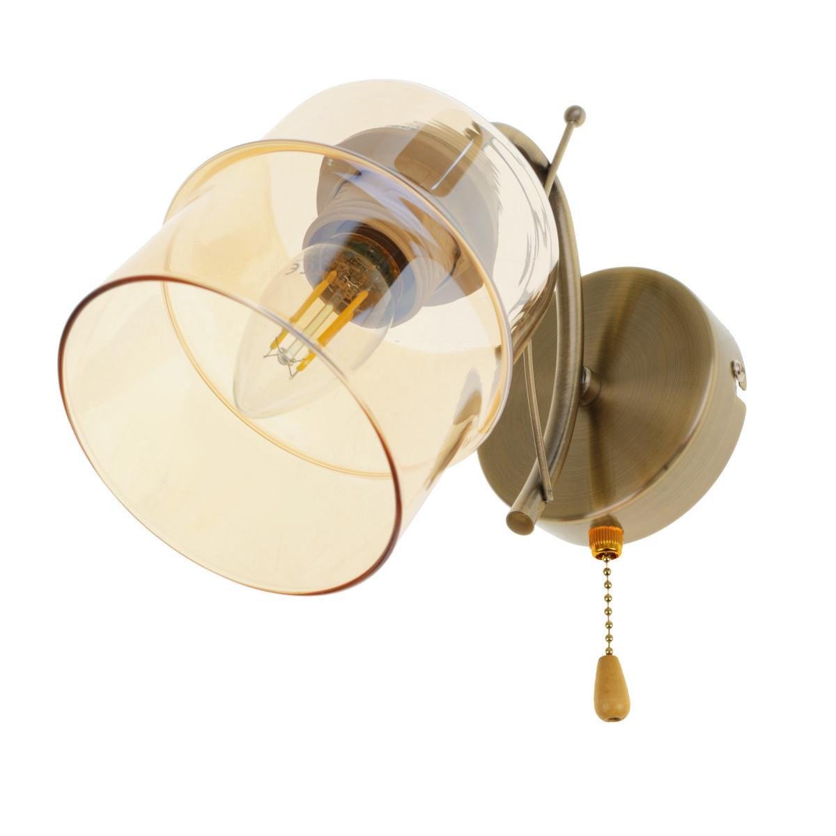 Бра лофт с стеклянным плафоном Brille LK-722W/1 E27 AB Золотистый