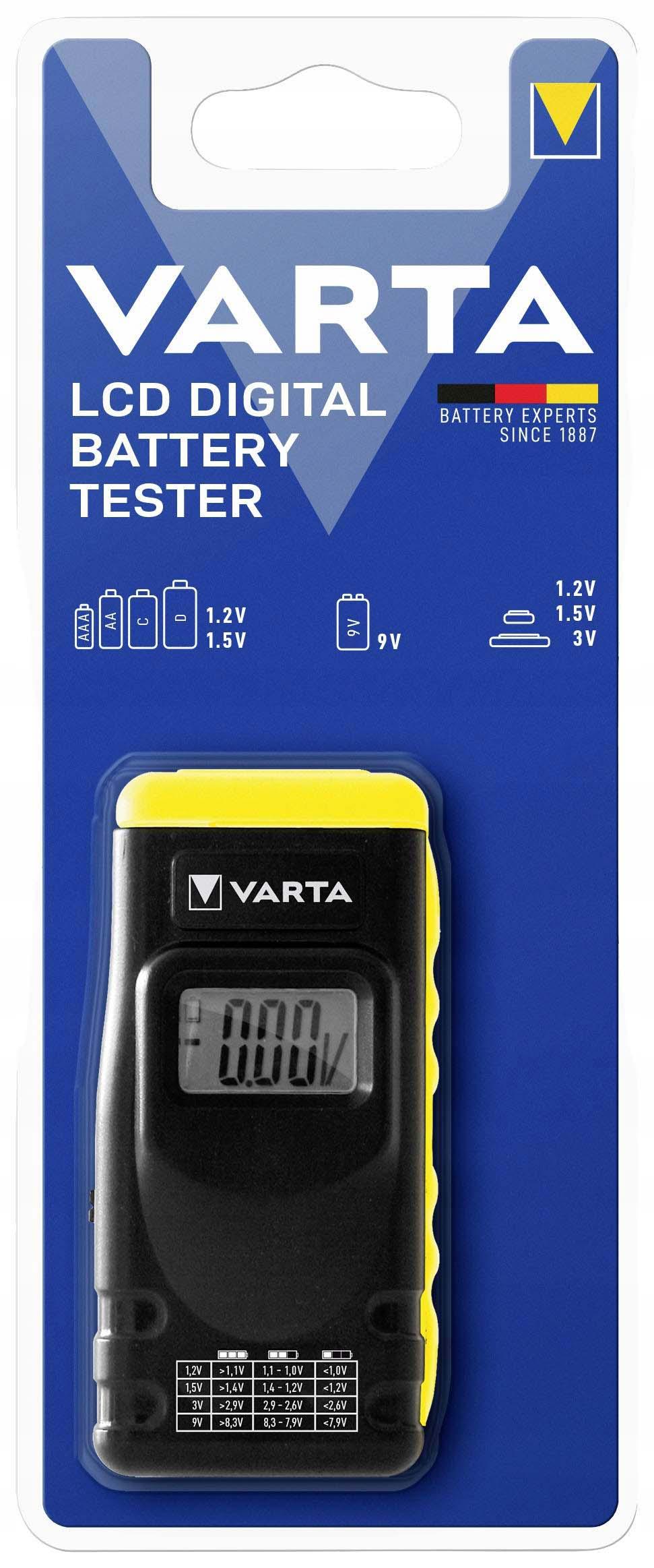 Тестер батарей та акумуляторів Varta цифровий AA/AAA/C/D 9 V Block N/LR з LCD екраном (1000020) - фото 3