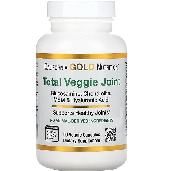 Препарат для суглобів та зв'язок California Gold Nutrition Total Veggie Joint Glucosamine Chondroitin MSM & Hyaluronic Acid 90 Veg Caps