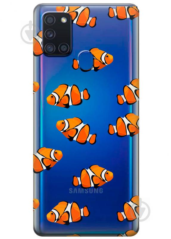 Силиконовый чехол iSwag для Samsung Galaxy A21s Рыбки (KS2791)