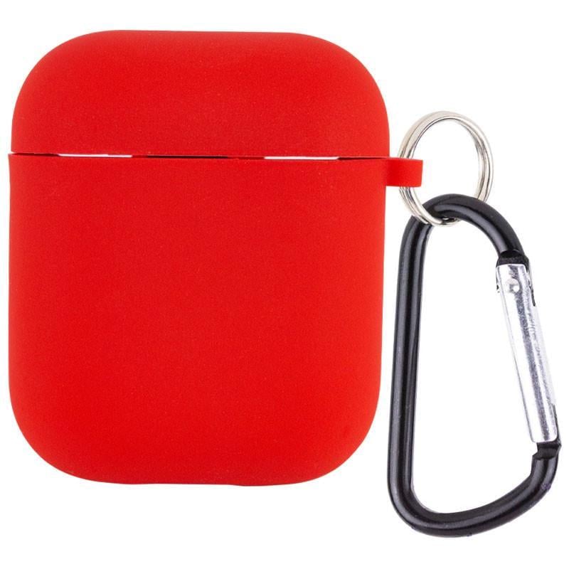 Футляр силіконовий Epik для навушників Airpods 1/2 з мікрофіброю Червоний/Red (00000039442_3)