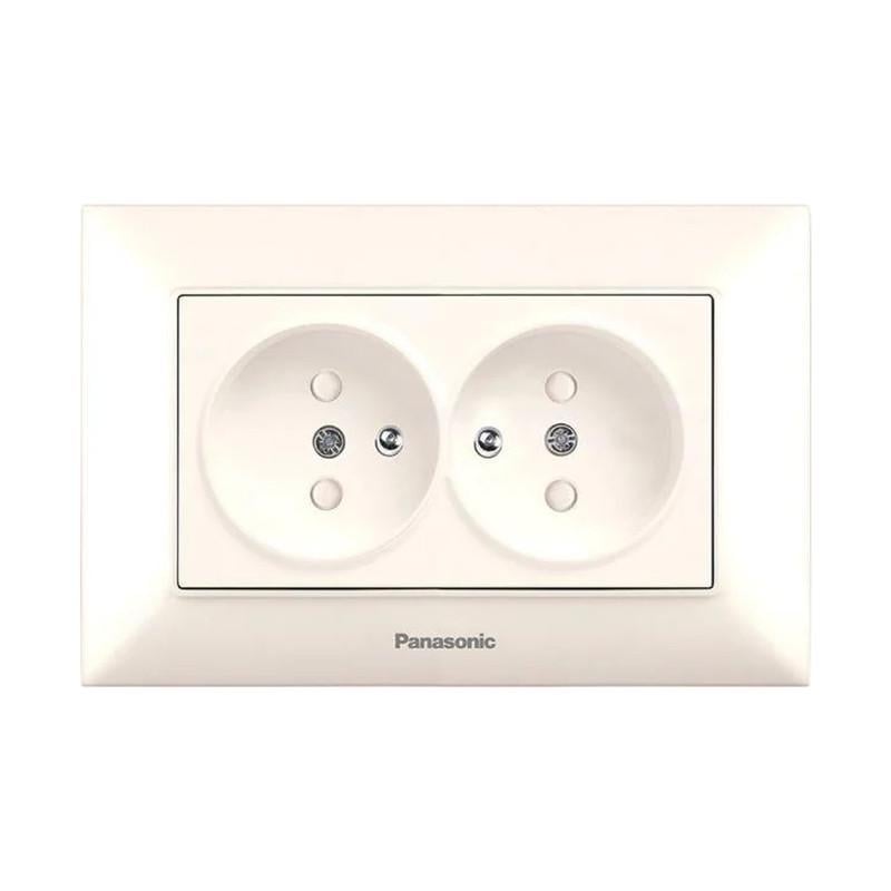 Розетка двойная с заземлением Panasonic Arkedia Slim с защитными шторками ABS Кремовый (WNTC02152BG-UA1) Розетка двойная с заземлением Panasonic Arkedia Slim с защитными шторками ABS Кремовый (WNTC02152BG-UA1)