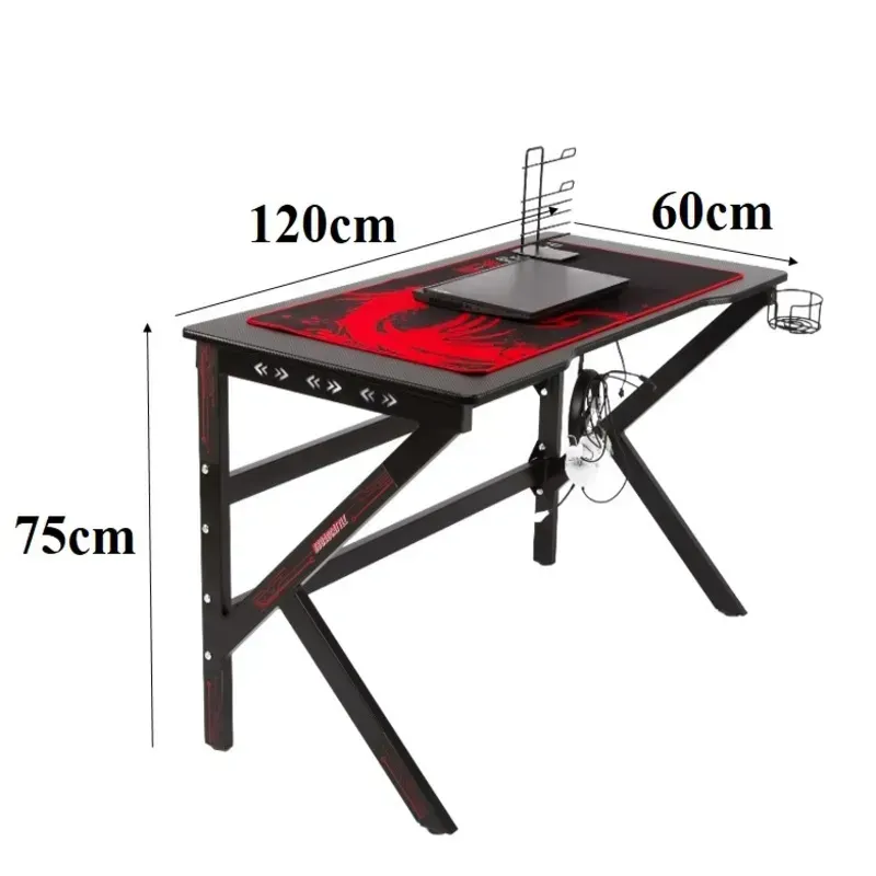 Комп’ютерний стіл ігровий RGB з тримачем для навушників Чорний (29714298) - фото 8