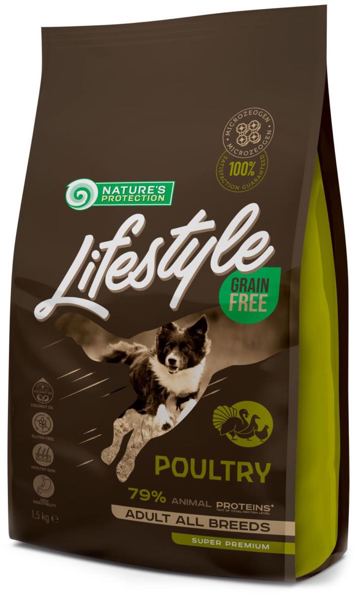 Корм сухой для собак Nature's Protection Lifestyle Grain Free Poultry All Breeds с птицей беззерновой 1,5 кг (4771317456755)