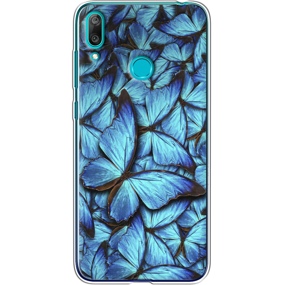 Чехол Boxface Huawei Y7 2019 лазурные бабочки Прозрачный силикон (36044-up1550-36044)