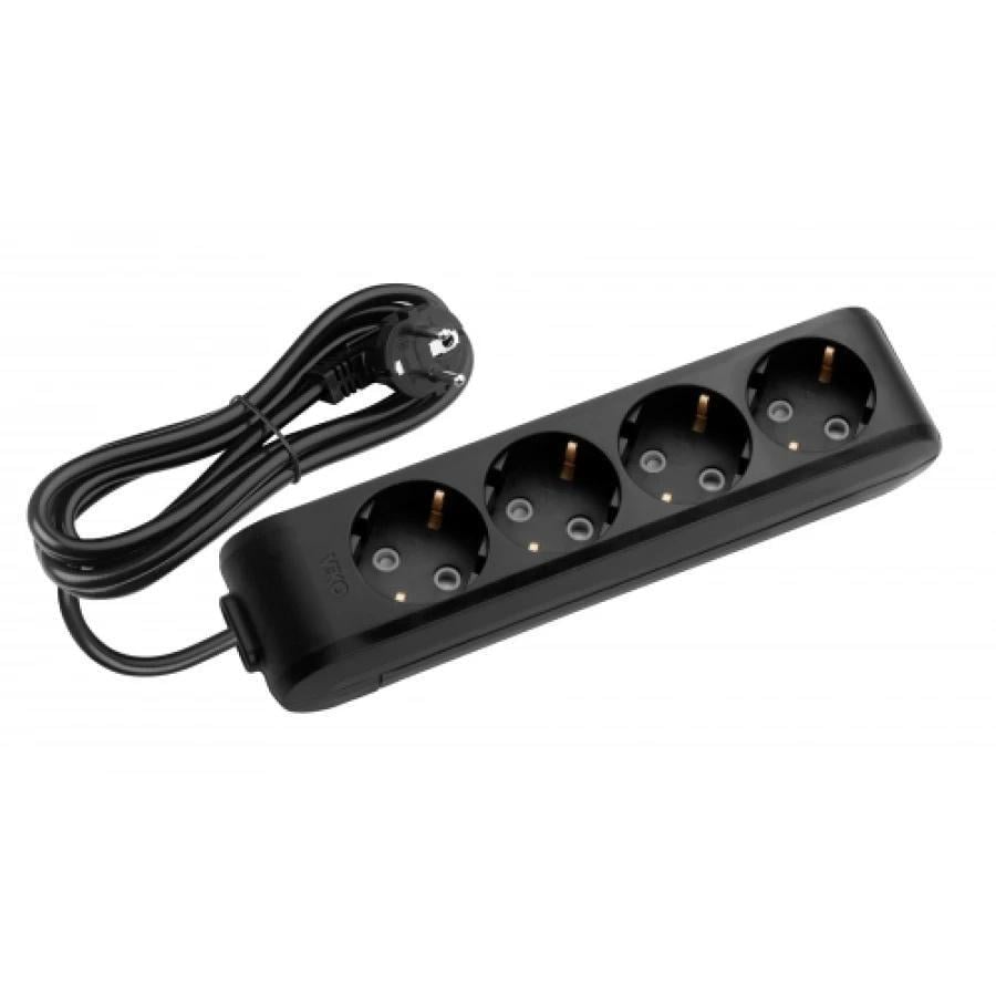 Удлинитель VIKO Multi-Let 4 входа с заземлением 3 м Черный (28686783)