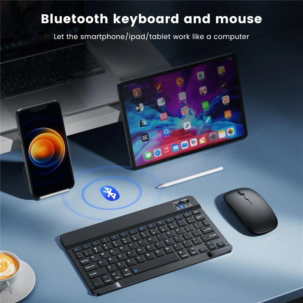 Клавиатура беспроводная и мышь для планшета/телефона Bluetooth Android - фото 16